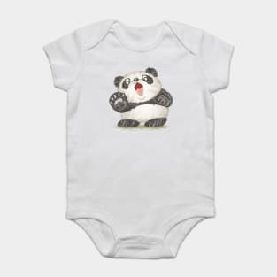 Surprized Panda Baby Bodysuit